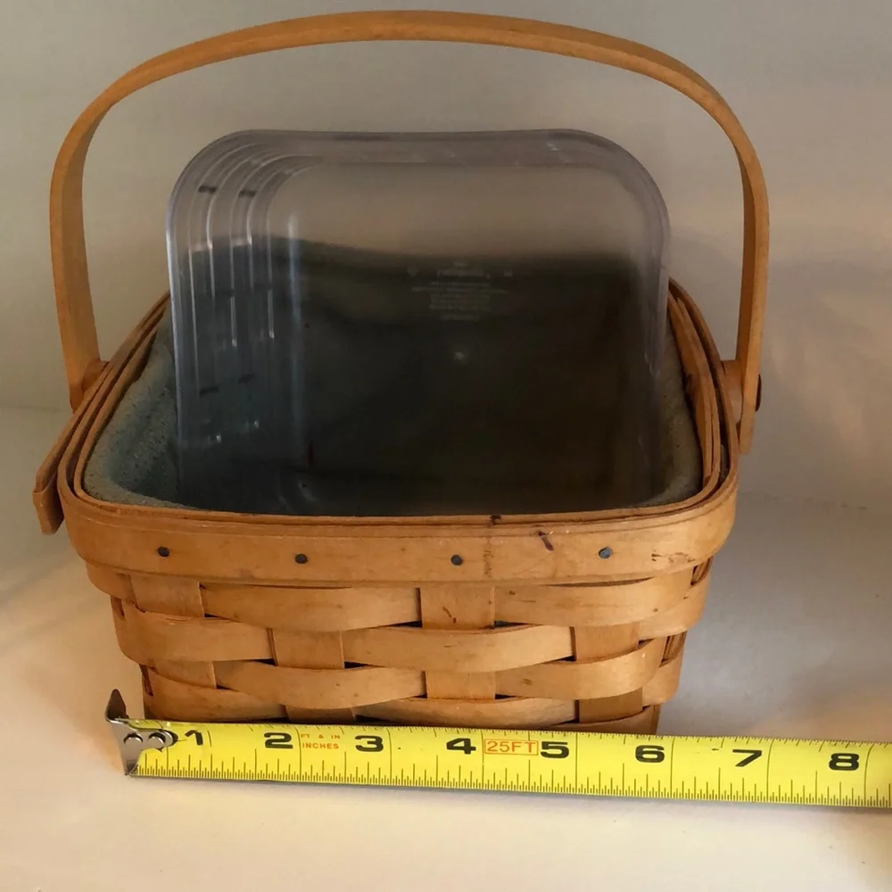 Retired Longaberger basket with 2 liners & hard protector